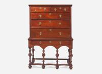 A William & Mary walnut high chest, probably Southeastern Pennsylvania, circa 1700-1720