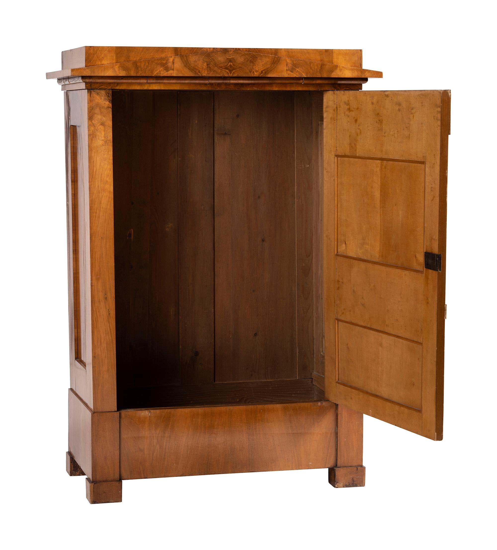A Biedermeier Figured Birch Cabinet