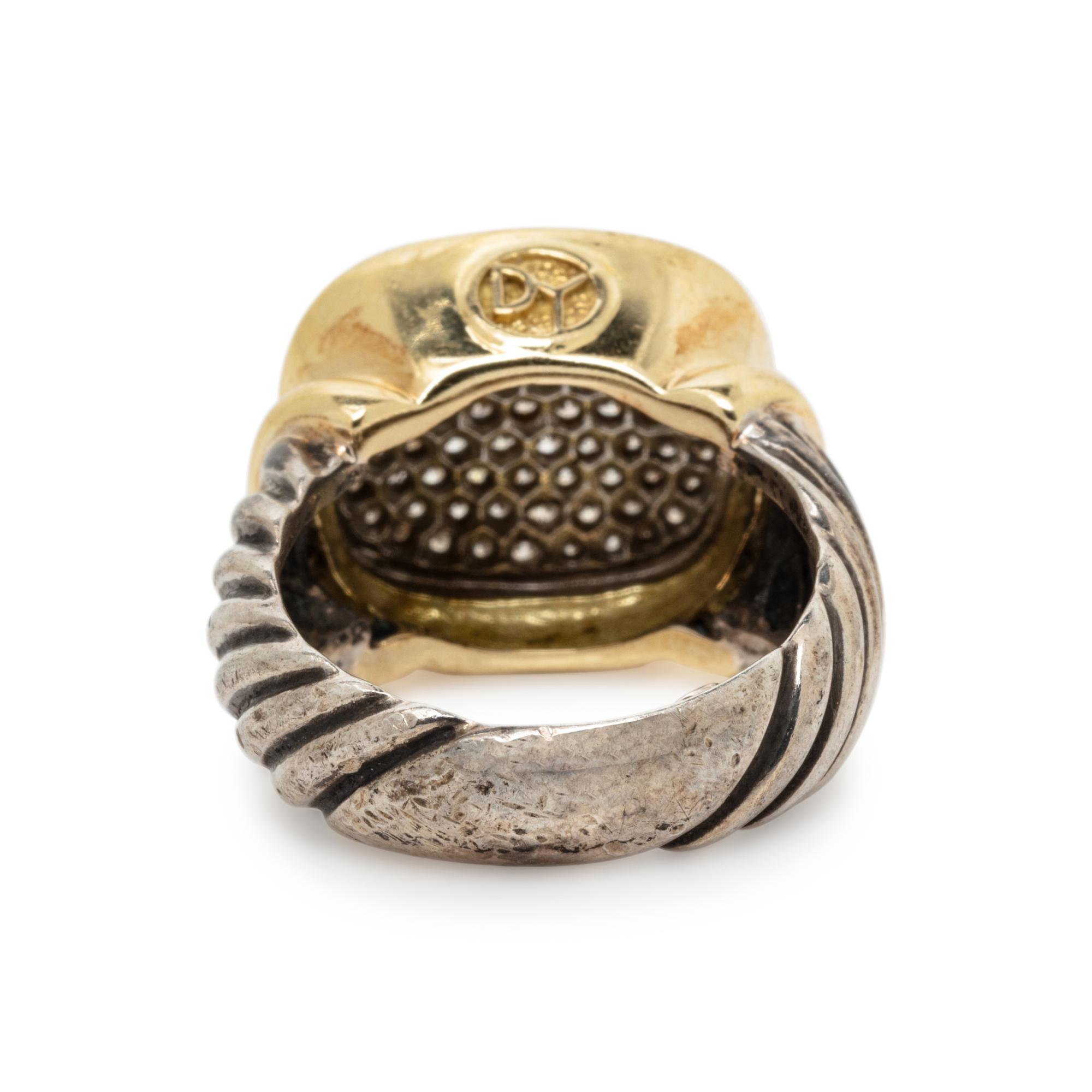 DAVID YURMAN, YELLOW GOLD, DIAMOND, AND SILVER RING