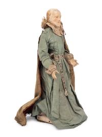 Three Italian Carved and Polychromed Wood and Gesso Crèche Figures