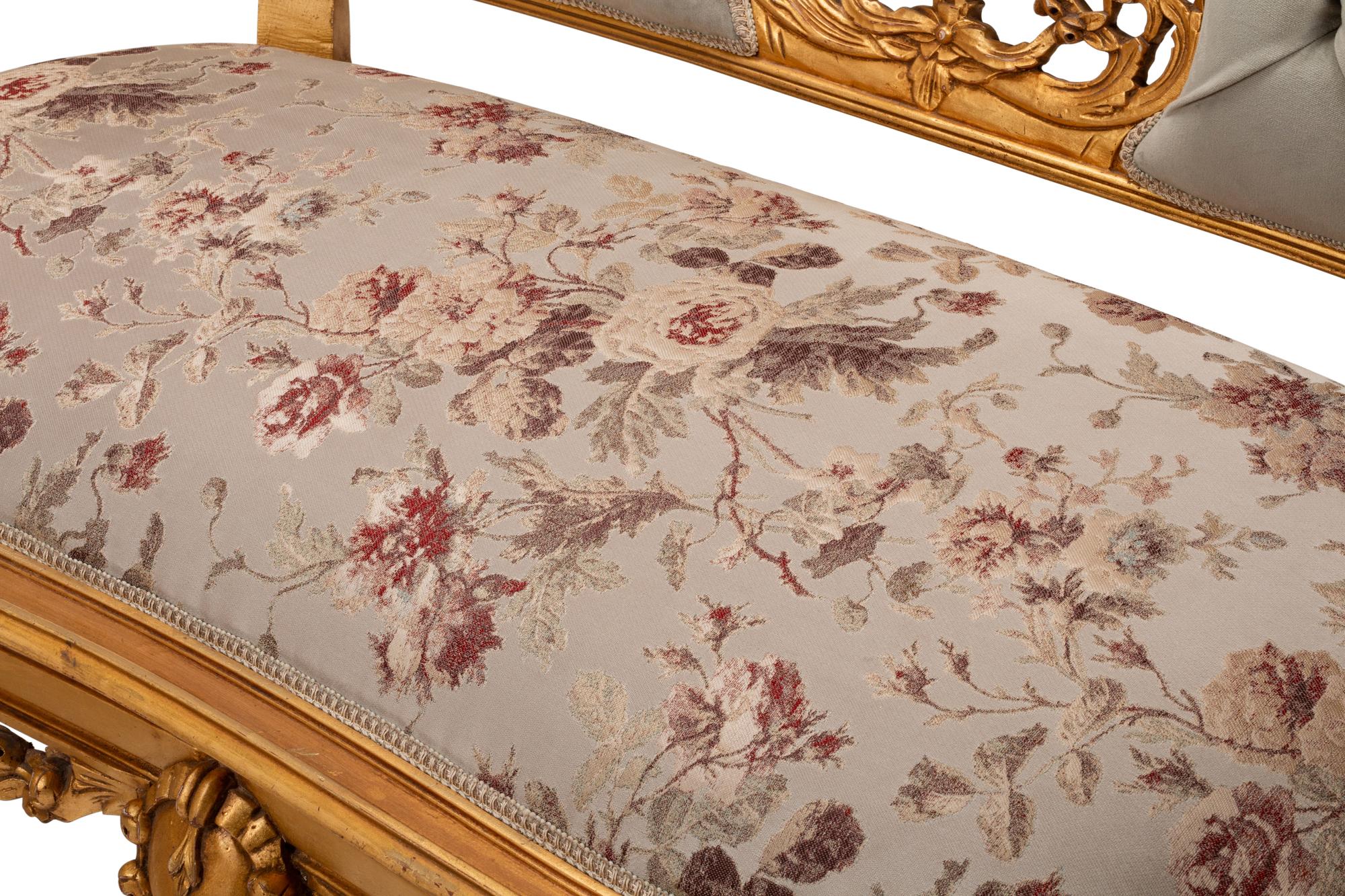 A Pair of Louis XV Style Giltwood Settees