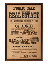 A Printed Broadside Advertising a 'Public Sale of Valuable Real Estate'