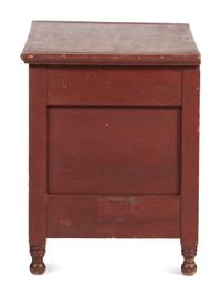 A Late Federal Red Painted Poplar Blanket Box