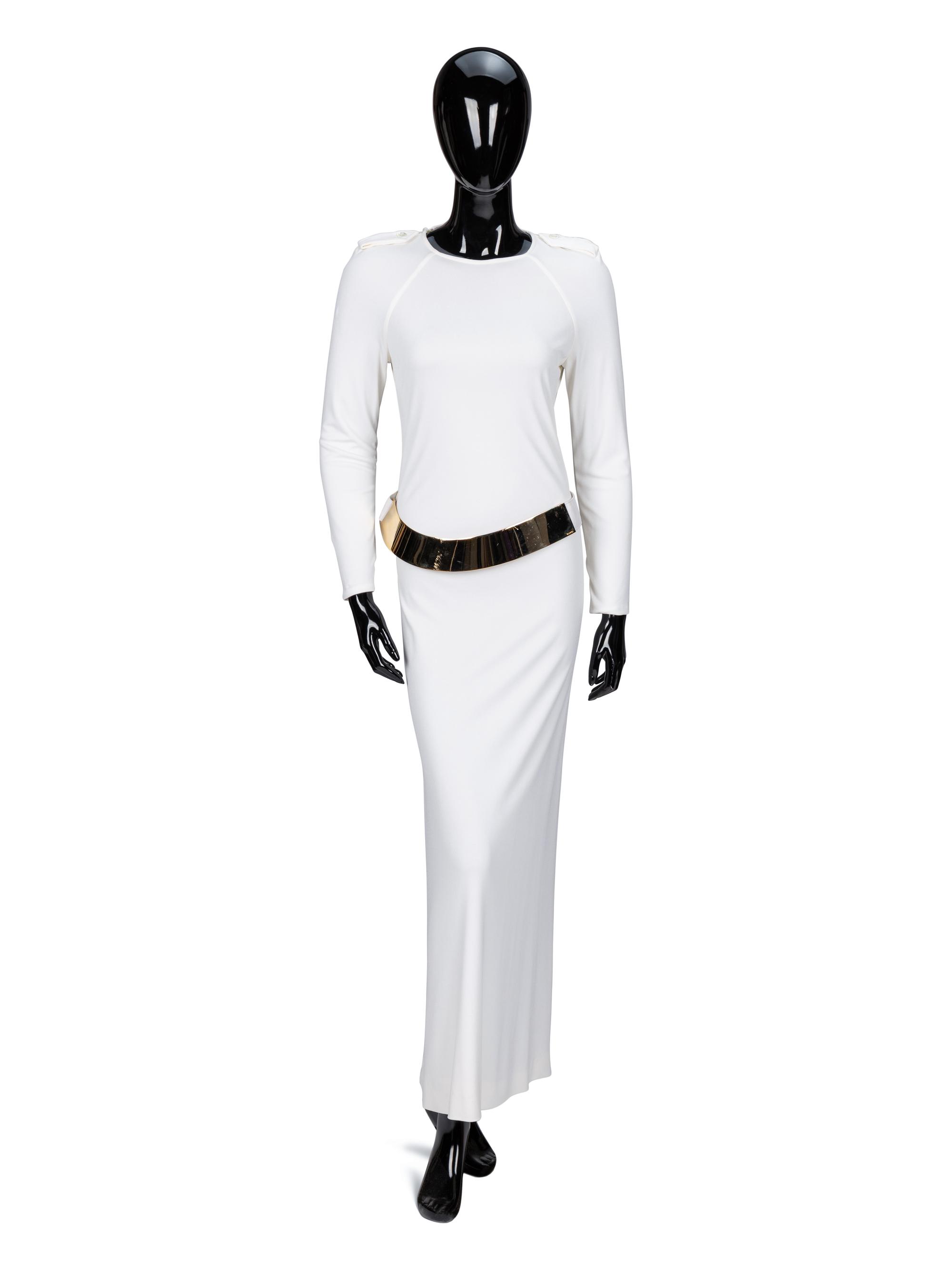 Important Tom Ford for Gucci, White Jersey Backless Gown, F/W 1996