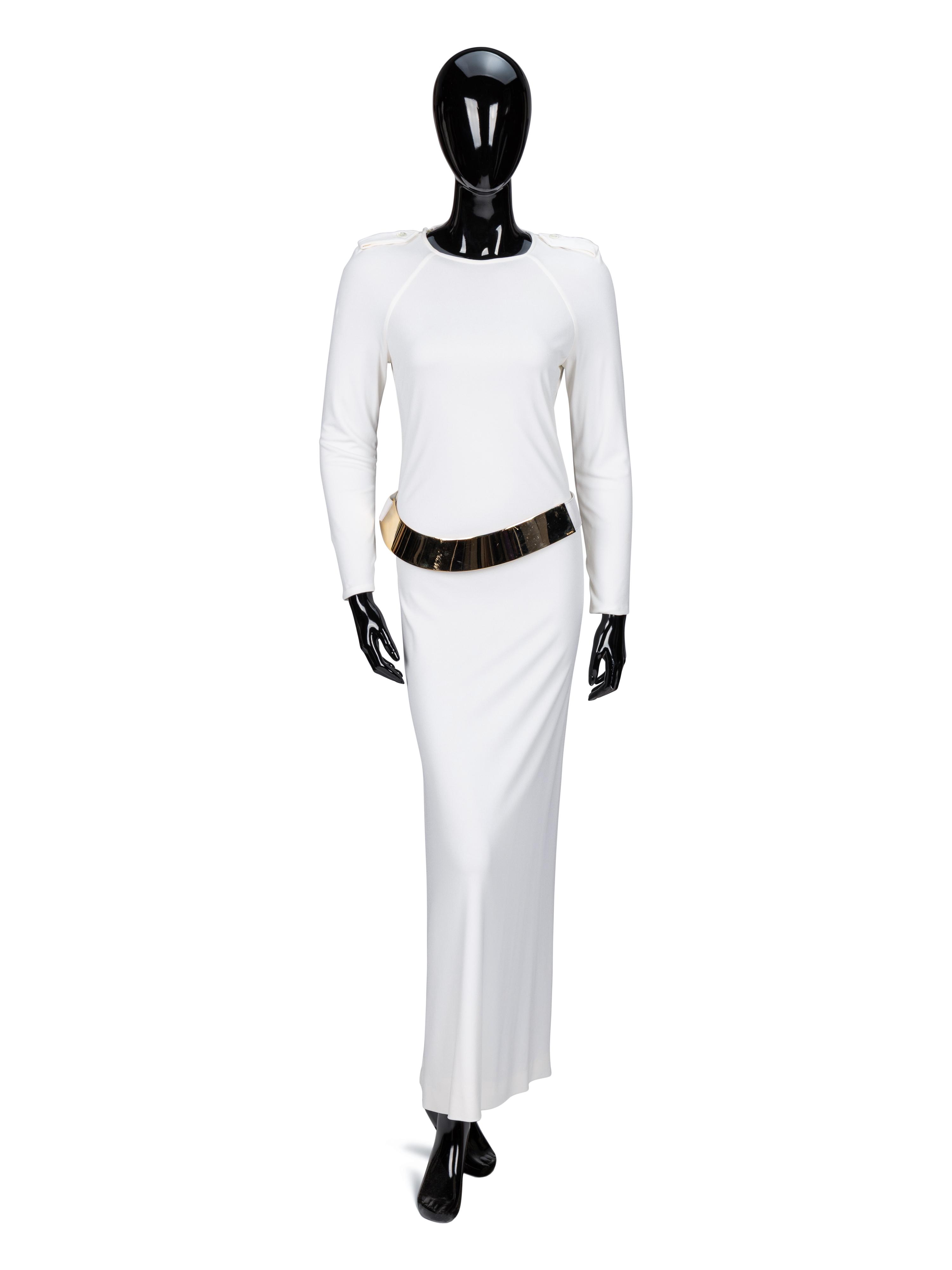 Important Tom Ford for Gucci, White Jersey Backless Gown, F/W 1996