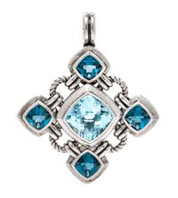 A Sterling Silver and Blue Topaz 'Renaissance' Enhancer/Pendant, David Yurman, 14.70 dwts.