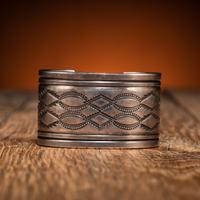 Navajo Heavily Stamped Silver Cuff Bracelet