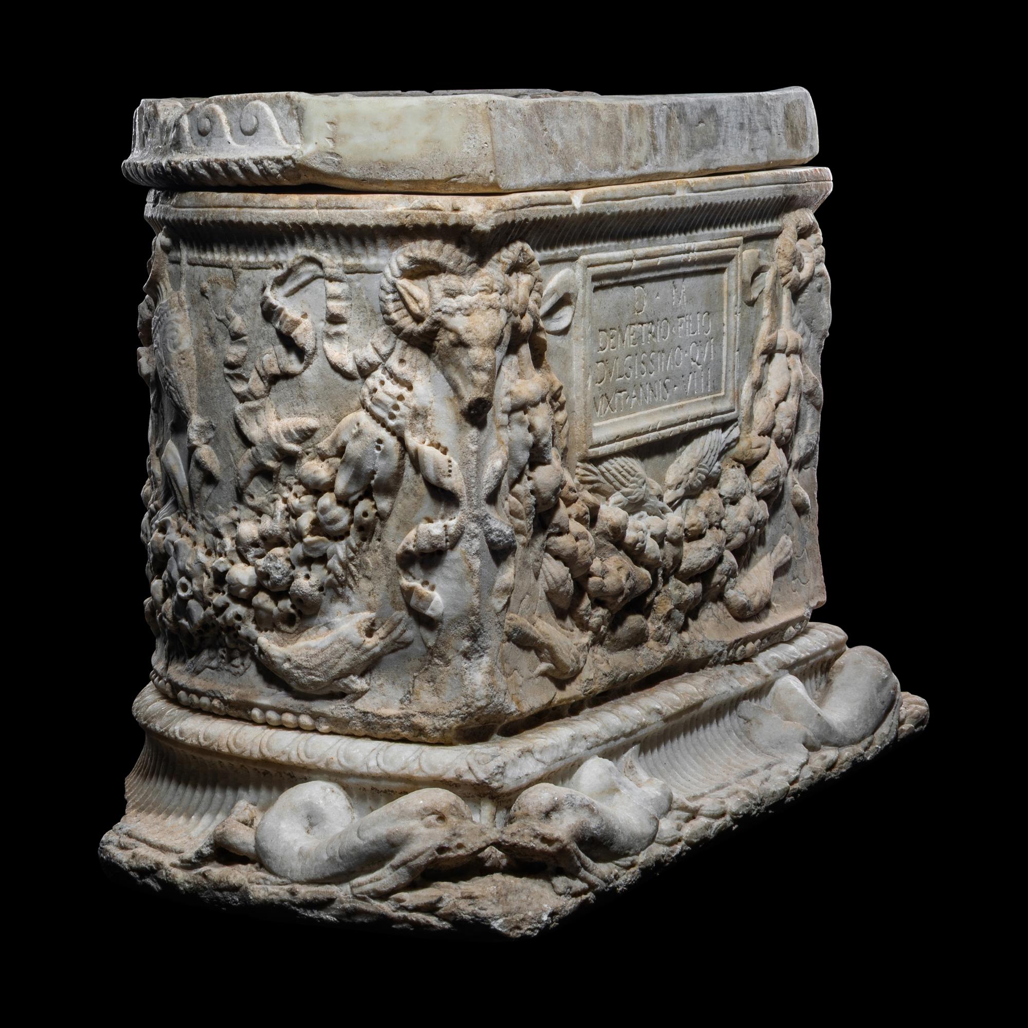 A Roman Marble Cinerary Urn