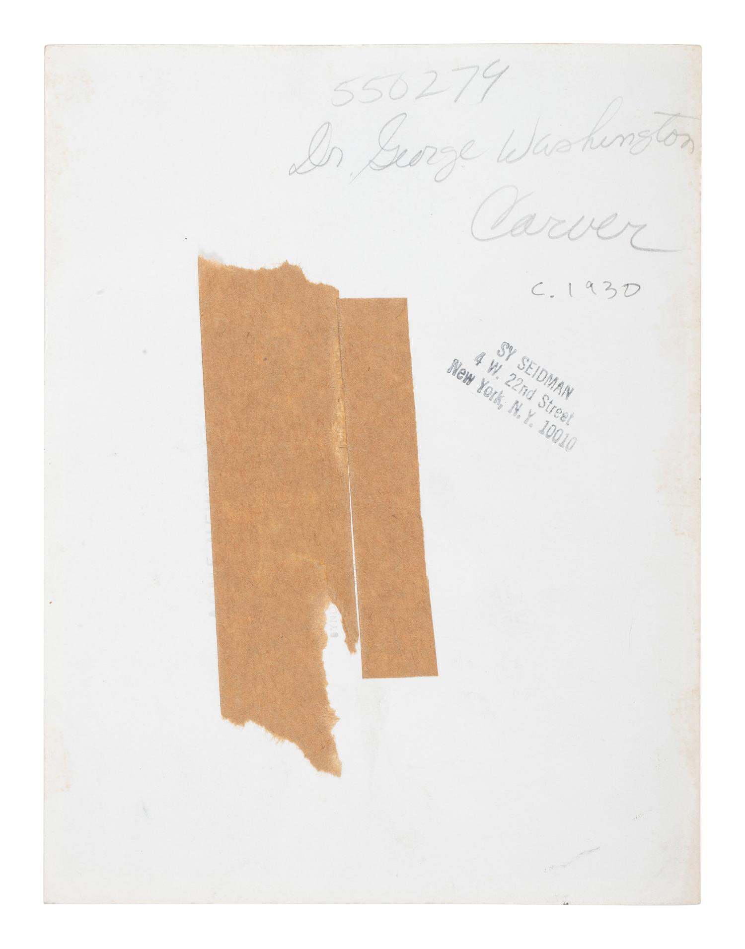 SEIDMAN, Sy (1891-1977), photographer. Portrait of George Washington Carver. Ca 1930.