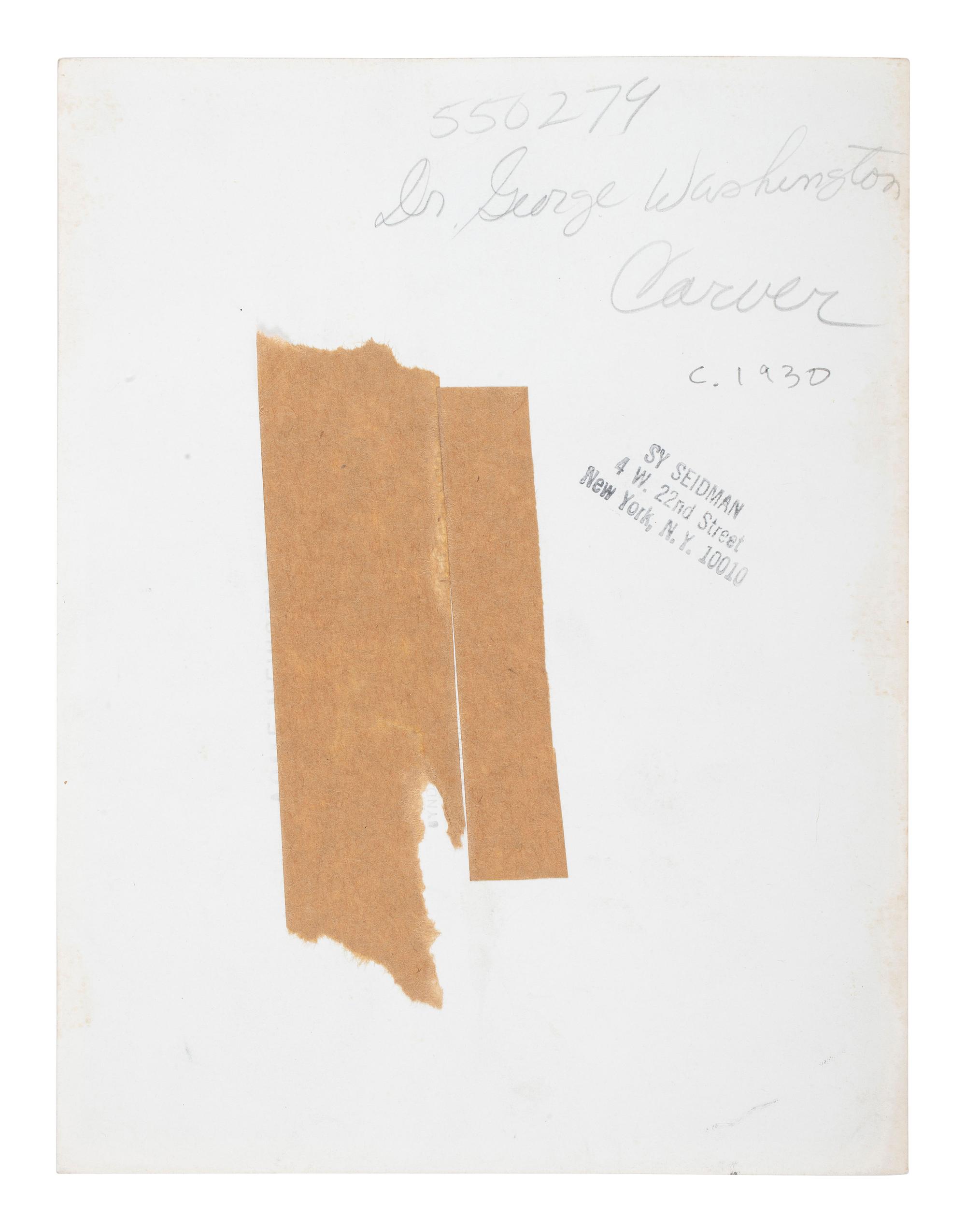 SEIDMAN, Sy (1891-1977), photographer. Portrait of George Washington Carver. Ca 1930.