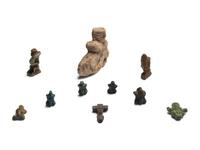 Ten Egyptian Faience Erotic Amulets
