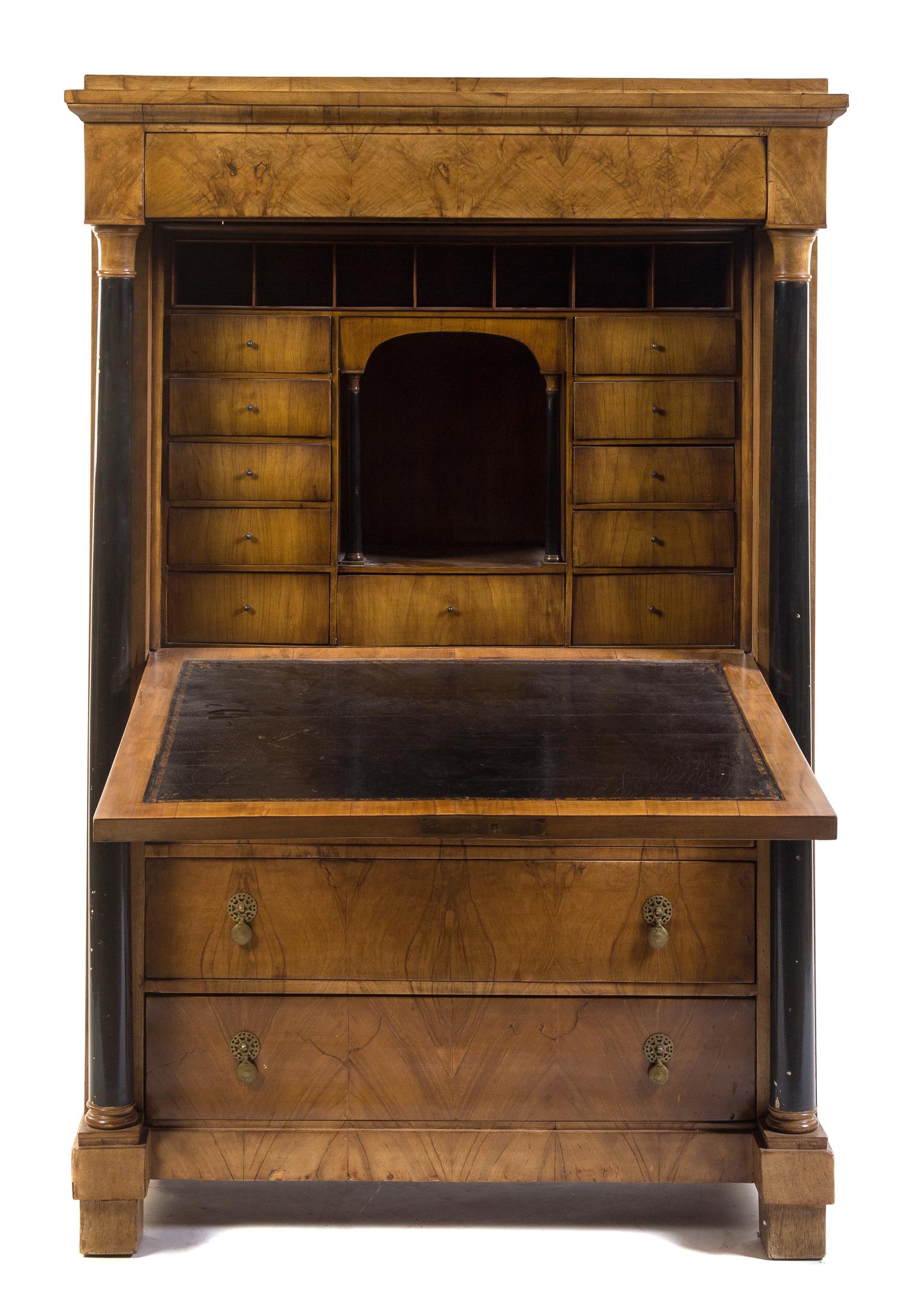 A Biedermeier Secretaire a Abattant Height 64 x width 42 x depth 20 inches. — 19TH CENTURY