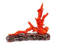 A Large Chinese Export Carved Coral Figural Group