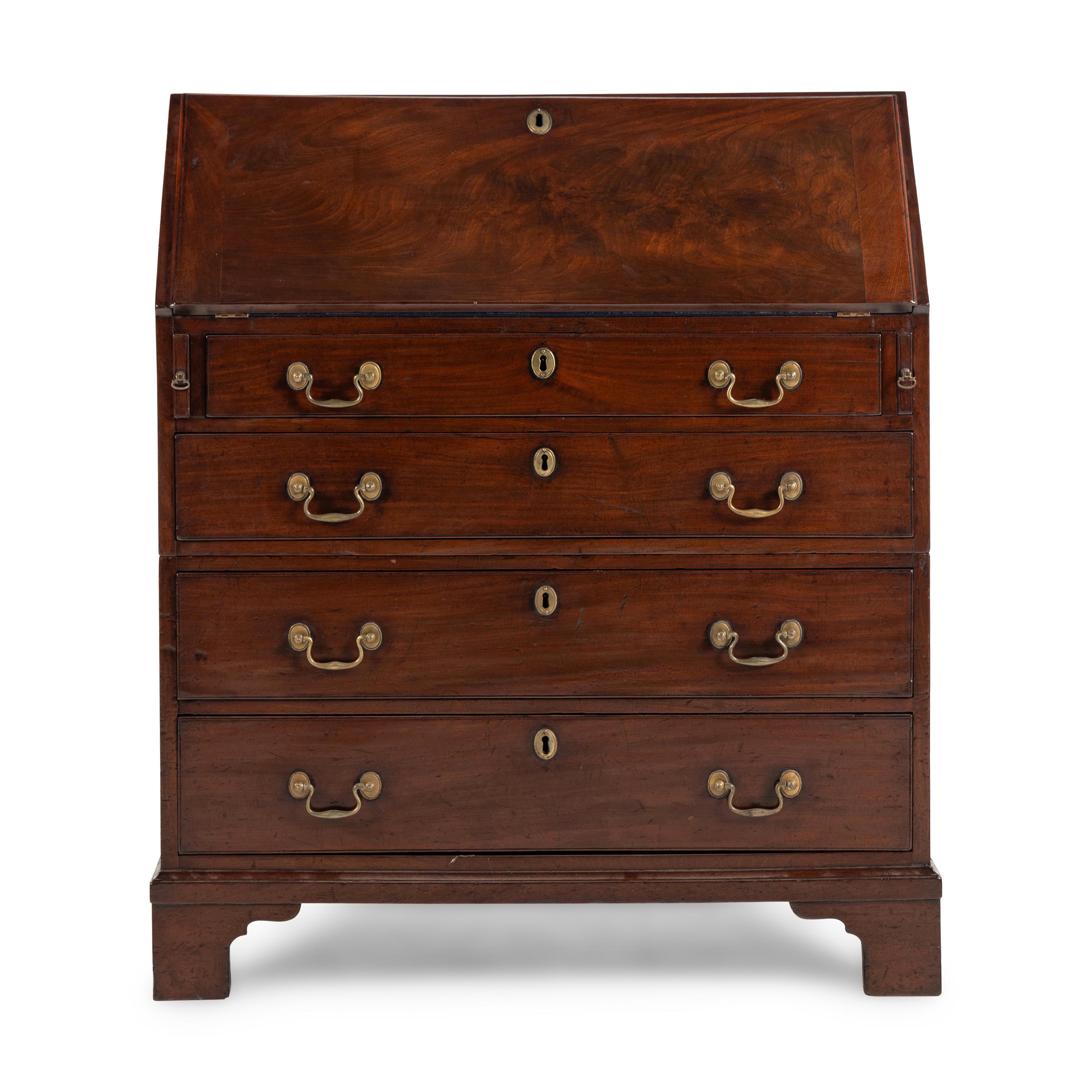 A George III Mahogany Slant-Front Bureau