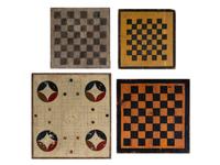 Four Paint Decorated Checker Boards