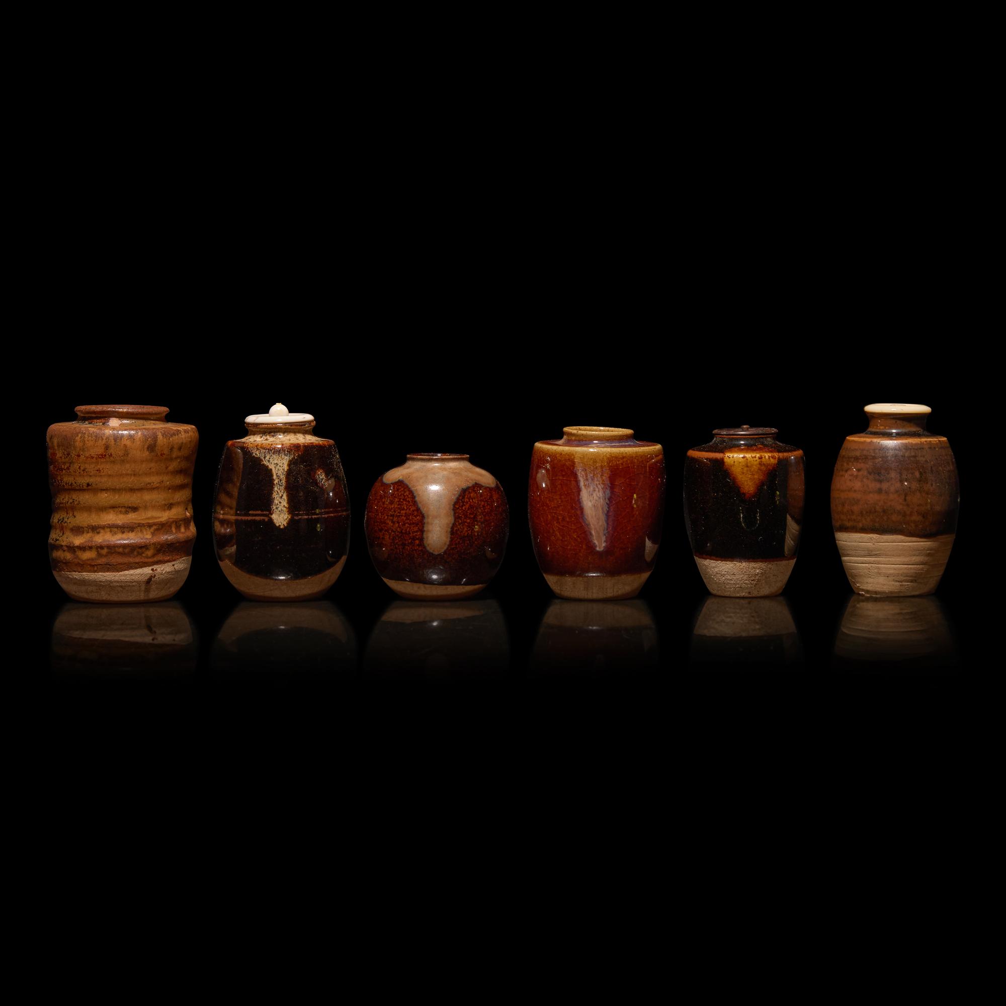 A Group of Six Assorted Japanese Tea Caddies, Chaire , 19th/20th Century