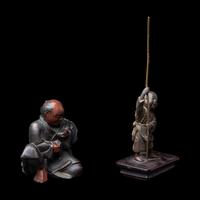 Two Small Japanese Bronze Figures