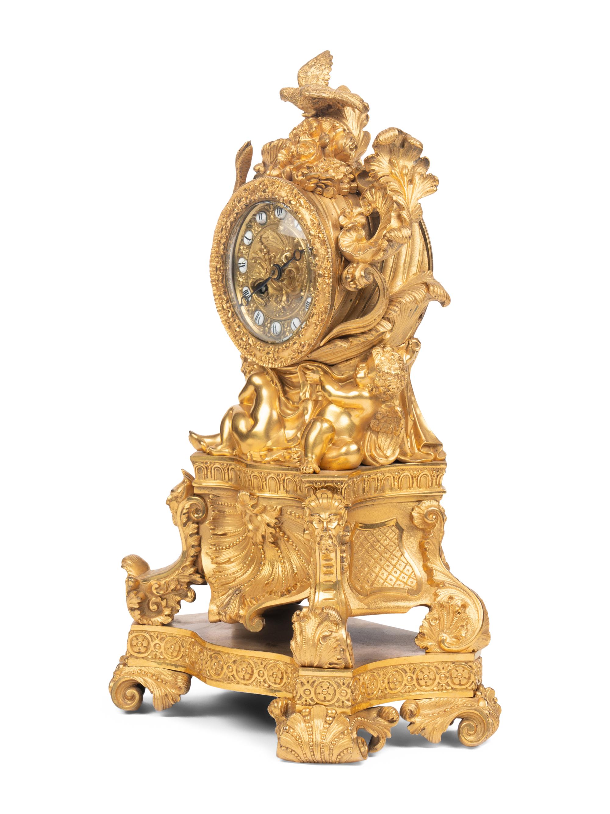 A French Gilt Bronze Mantel Clock