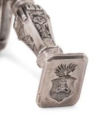 A Dutch Silver Figural Concealed Corkscrew Desk Seal