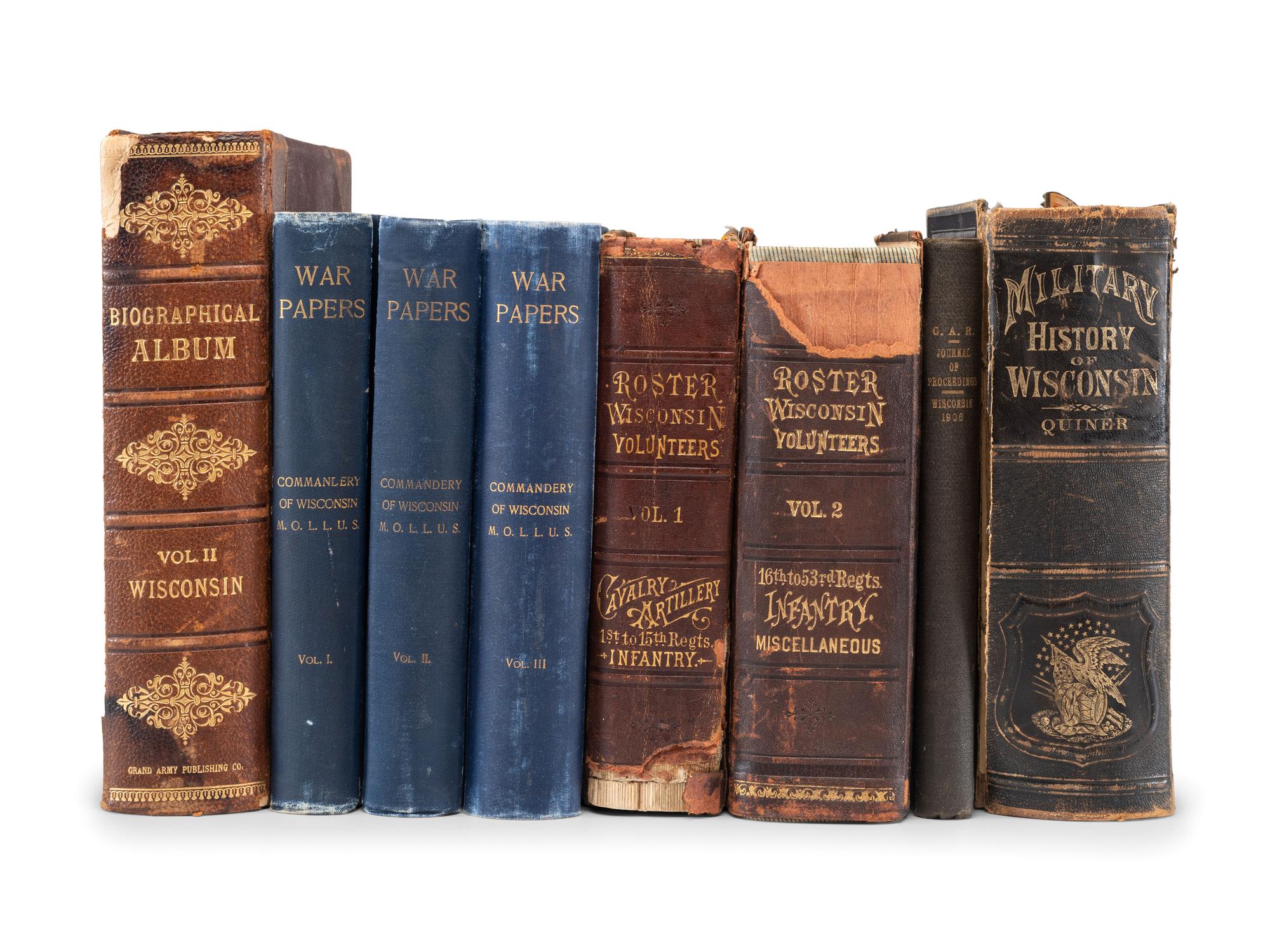 [CIVIL WAR - WISCONSIN]. A group of histories and veteran publications related to Wisconsin in the Civil War, with Medal of Honor recipient provenance, comprising: