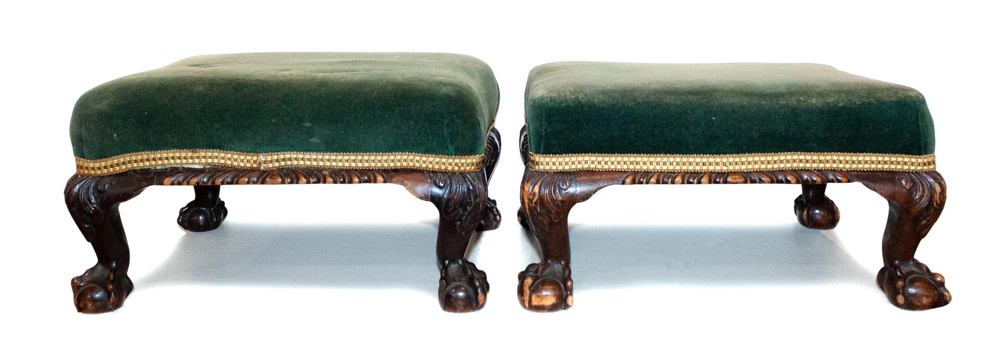 A Pair of George III Style Mahogany Stools