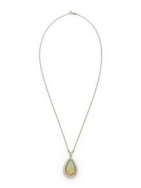 WHITE GOLD, OPAL AND DIAMOND NECKLACE
