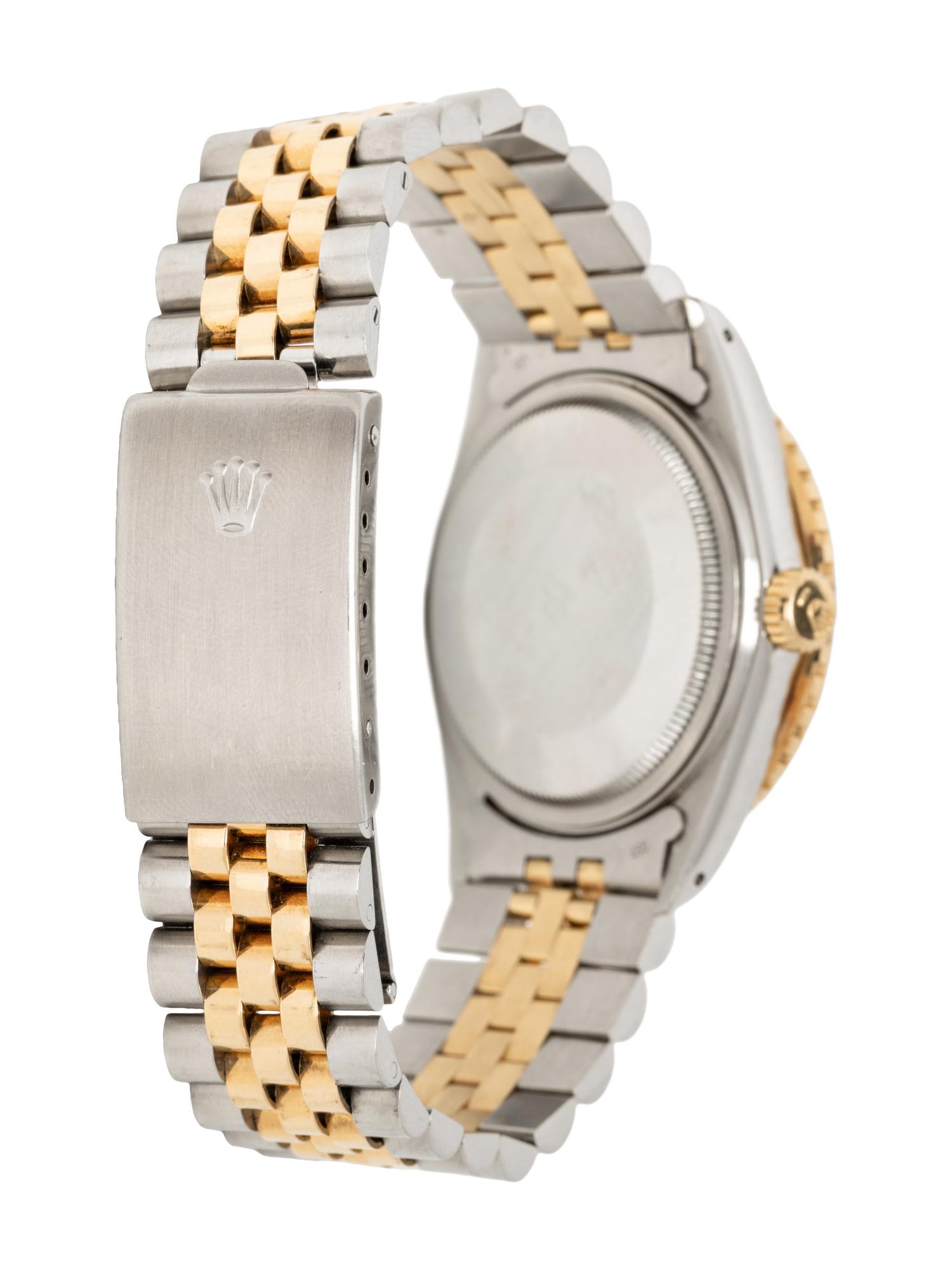 ROLEX, REF. 16253 18K YELLOW GOLD AND STAINLESS STEEL 'DATEJUST THUNDERBIRD' WITH TAPESTRY DIAL WATCH, BOX & PAPERS