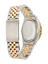 ROLEX, REF. 16253 18K YELLOW GOLD AND STAINLESS STEEL 'DATEJUST THUNDERBIRD' WITH TAPESTRY DIAL WATCH, BOX & PAPERS