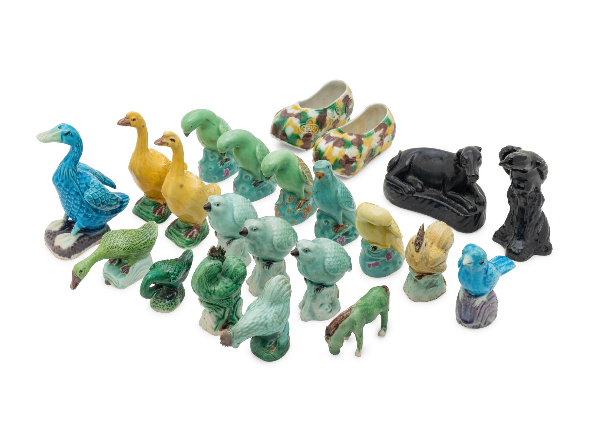 22 Chinese Famille Rose Porcelain Miniature Figures