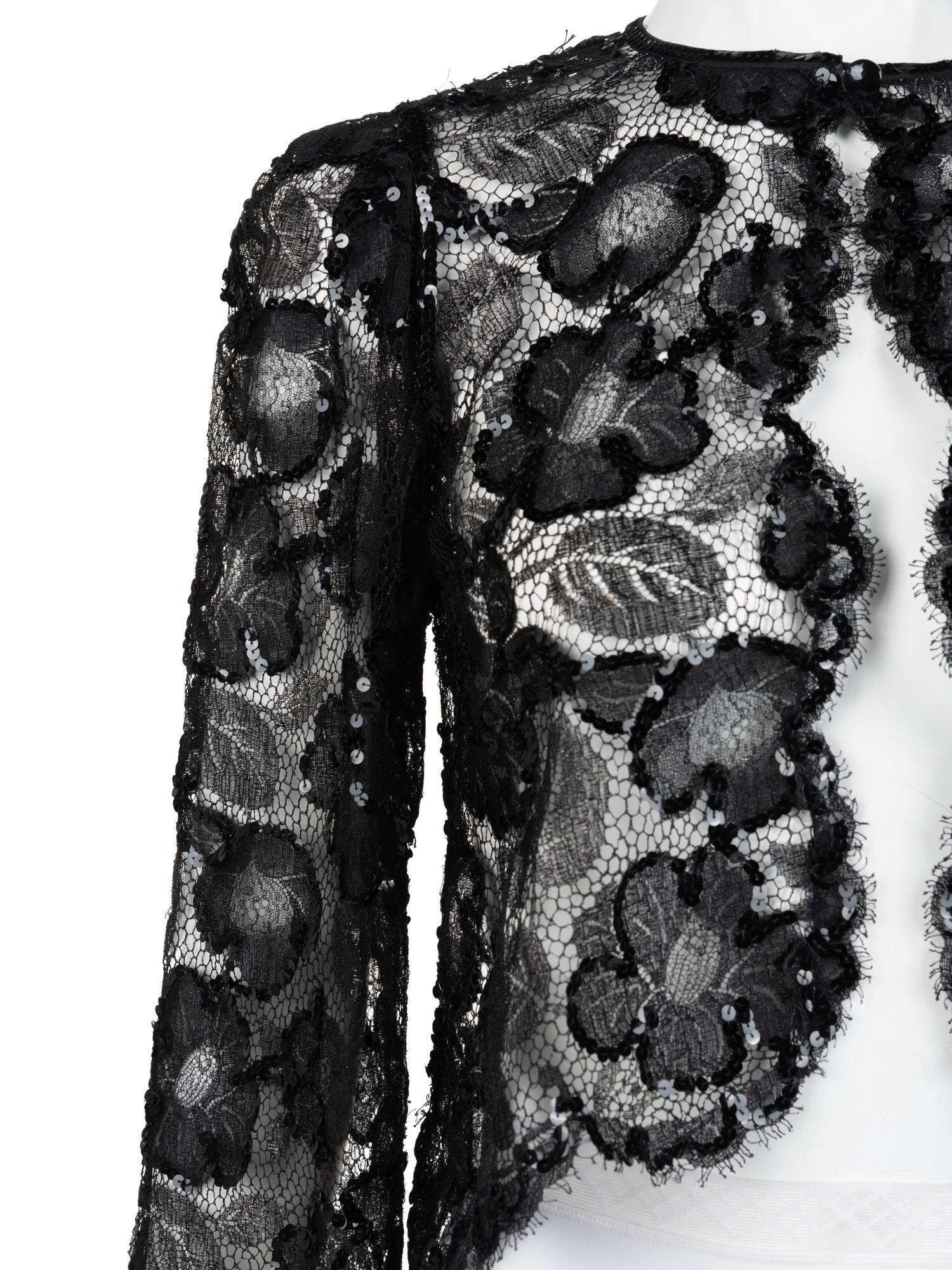 Yves Saint Laurent Haute Couture Lace Cardigan, 1980-90s