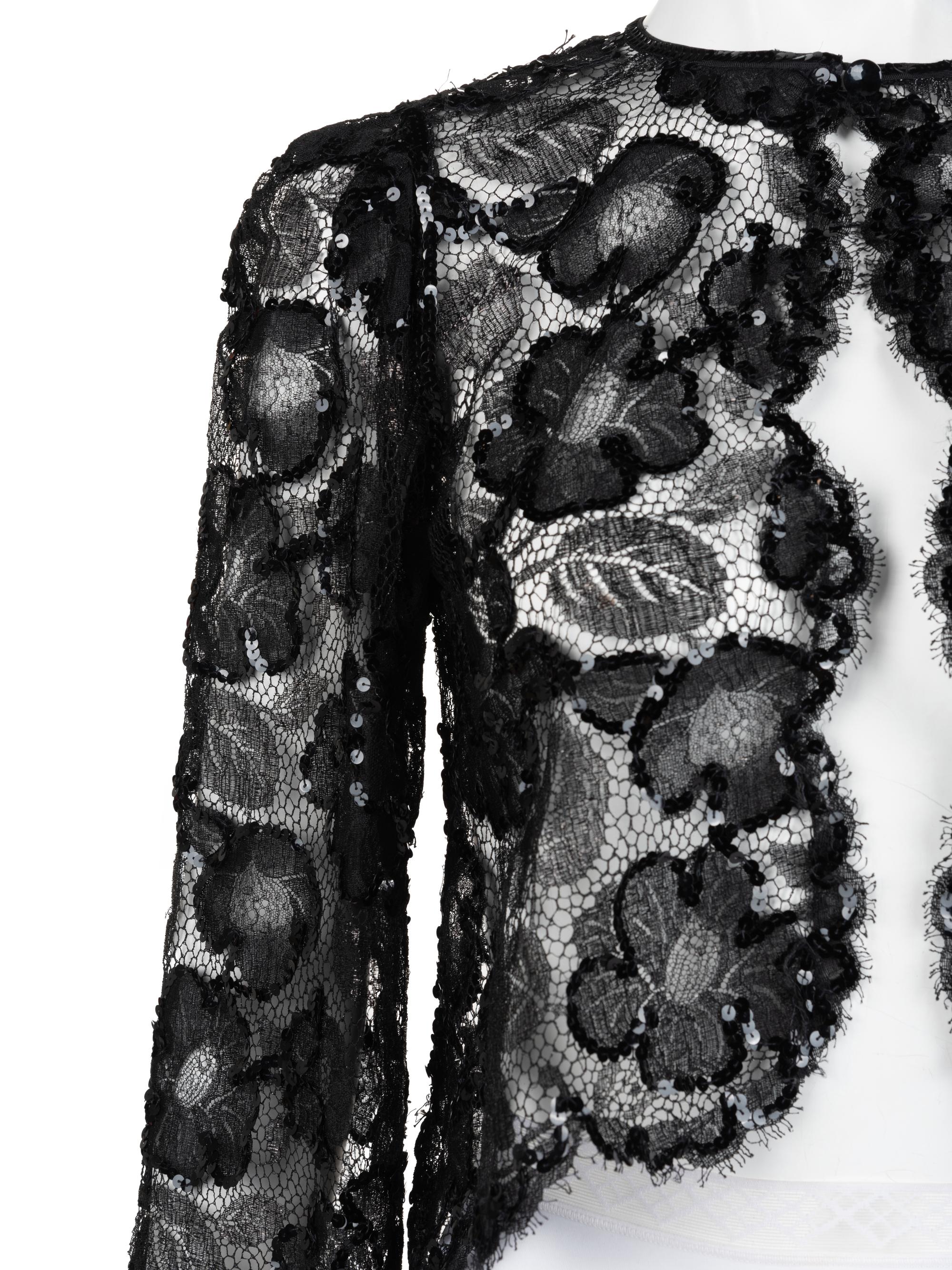 Yves Saint Laurent Haute Couture Lace Cardigan, 1980-90s