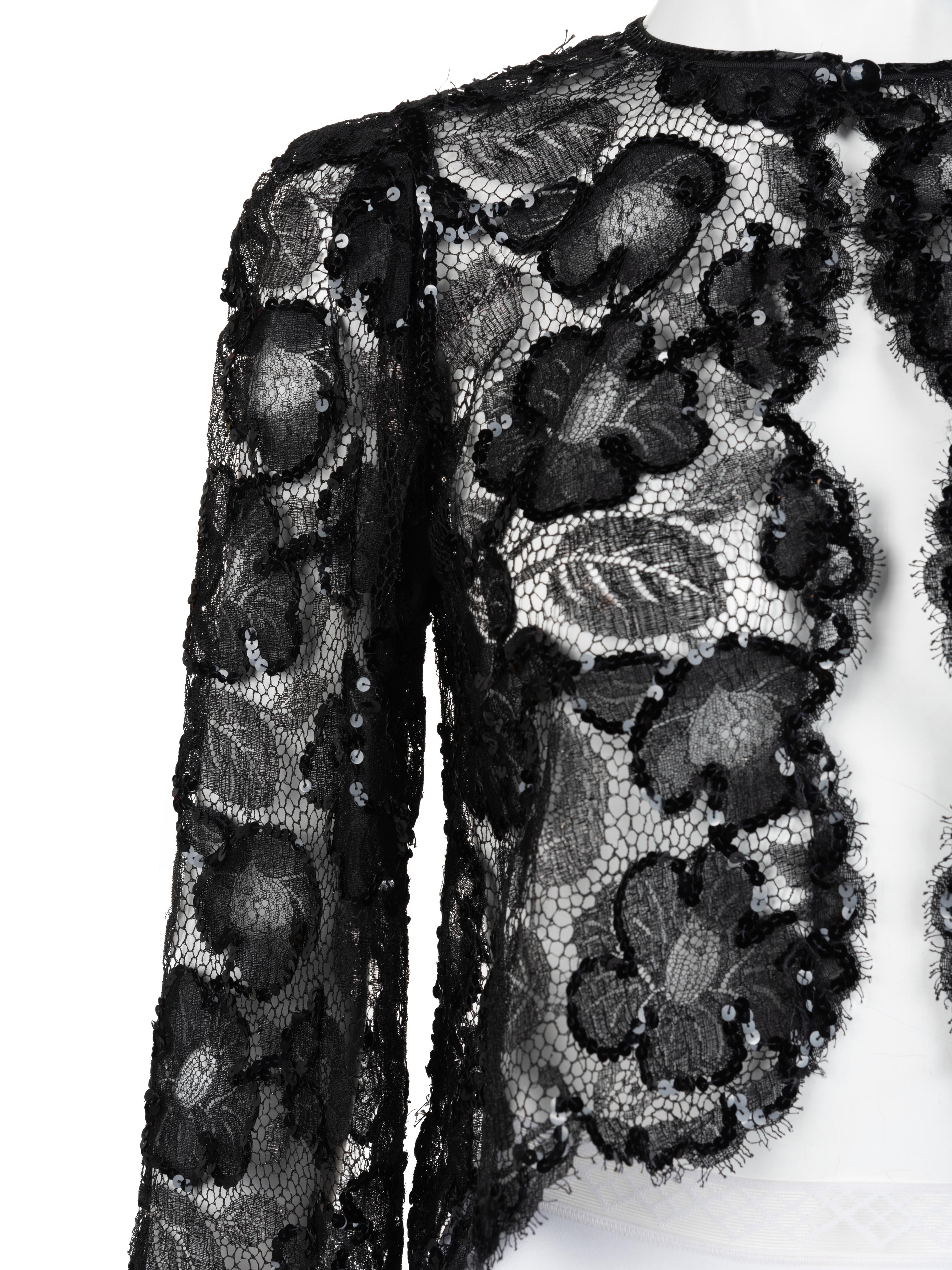 Yves Saint Laurent Haute Couture Lace Cardigan, 1980-90s