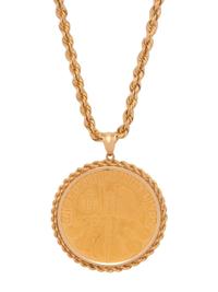 YELLOW GOLD AND COIN NECKLACE