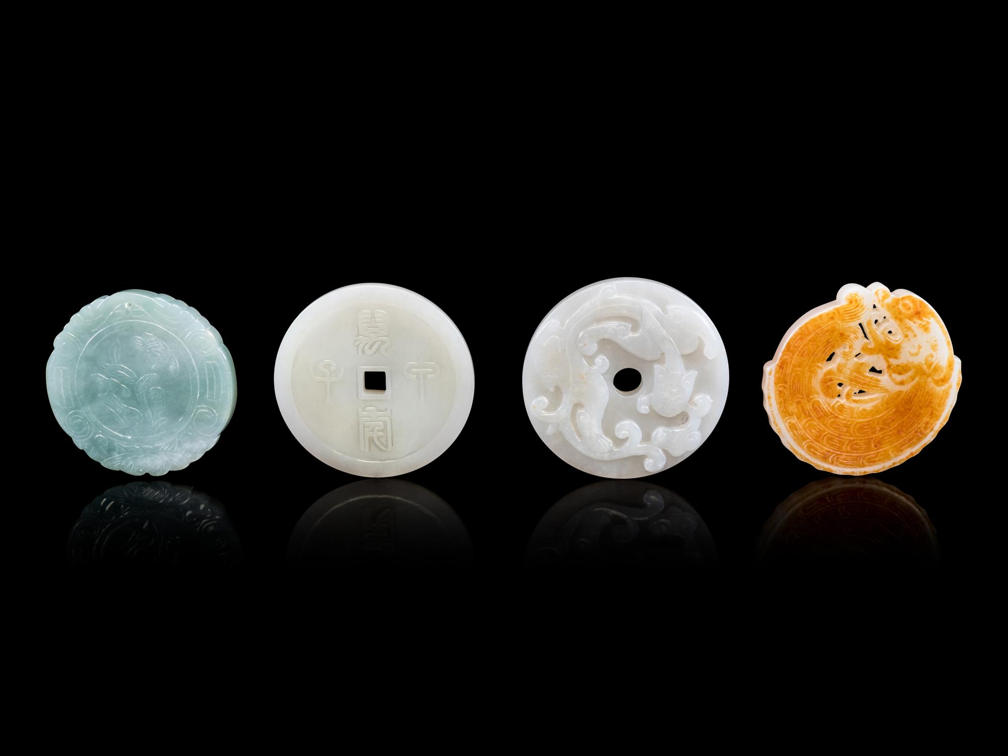 Five Chinese Jade and Jadeite Pendants