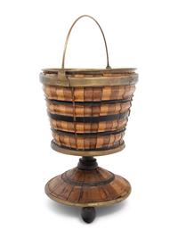 An English Brass Mounted Parcel Ebonized Pail