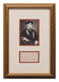 [Music] Wagner, Richard. Autograph Note, signed