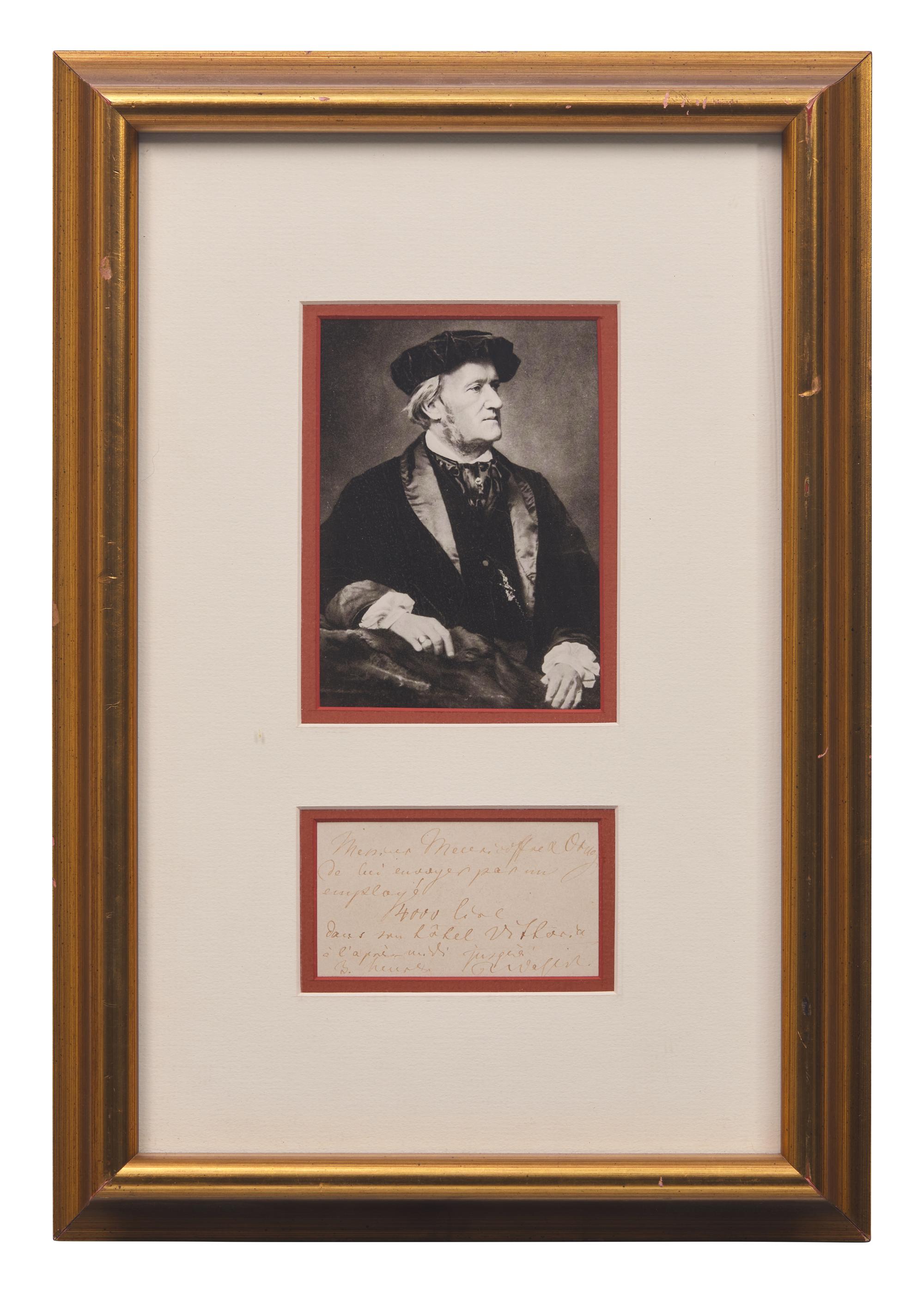 [Music] Wagner, Richard. Autograph Note, signed