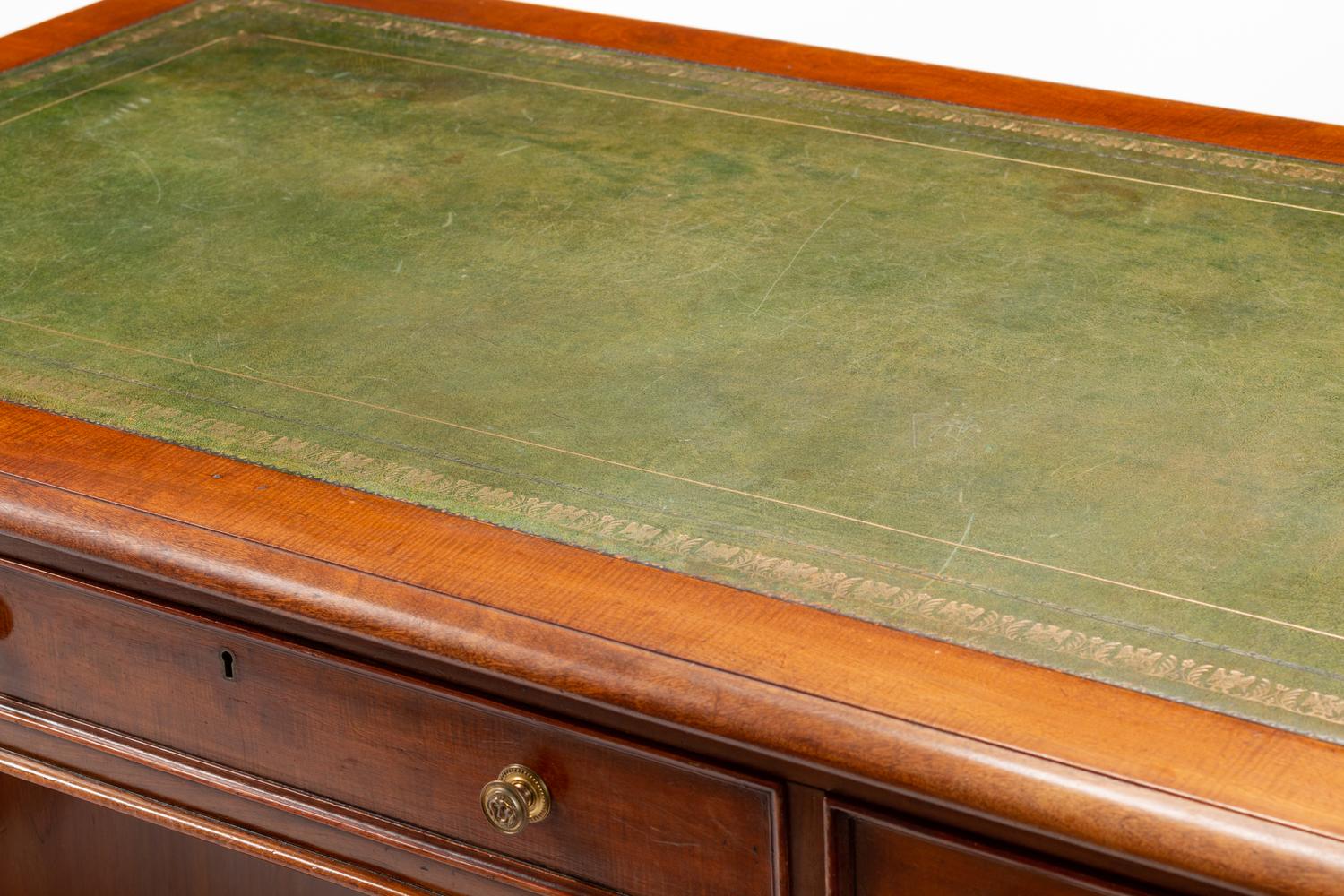 A Victorian Mahogany Pedestal Desk