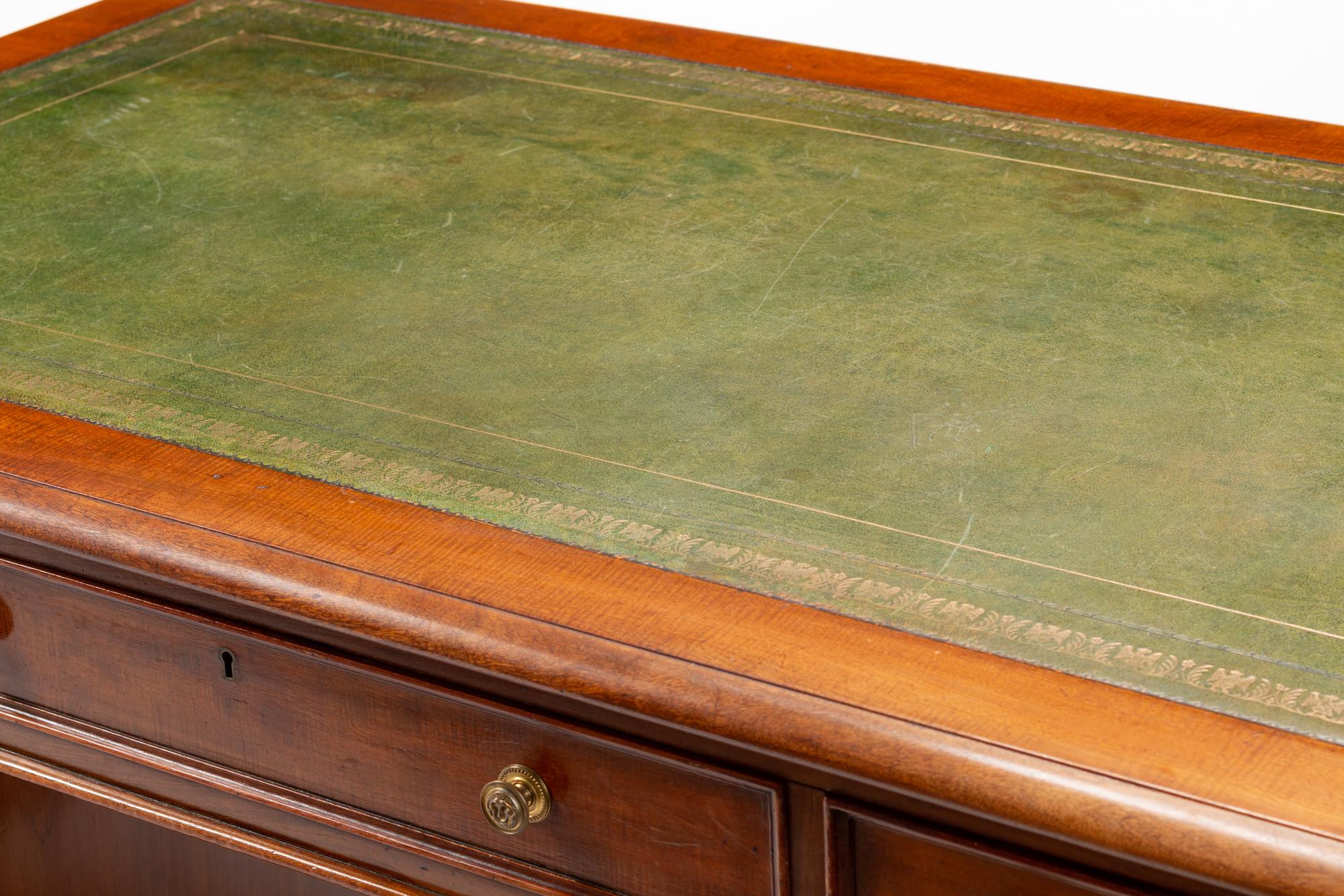 A Victorian Mahogany Pedestal Desk