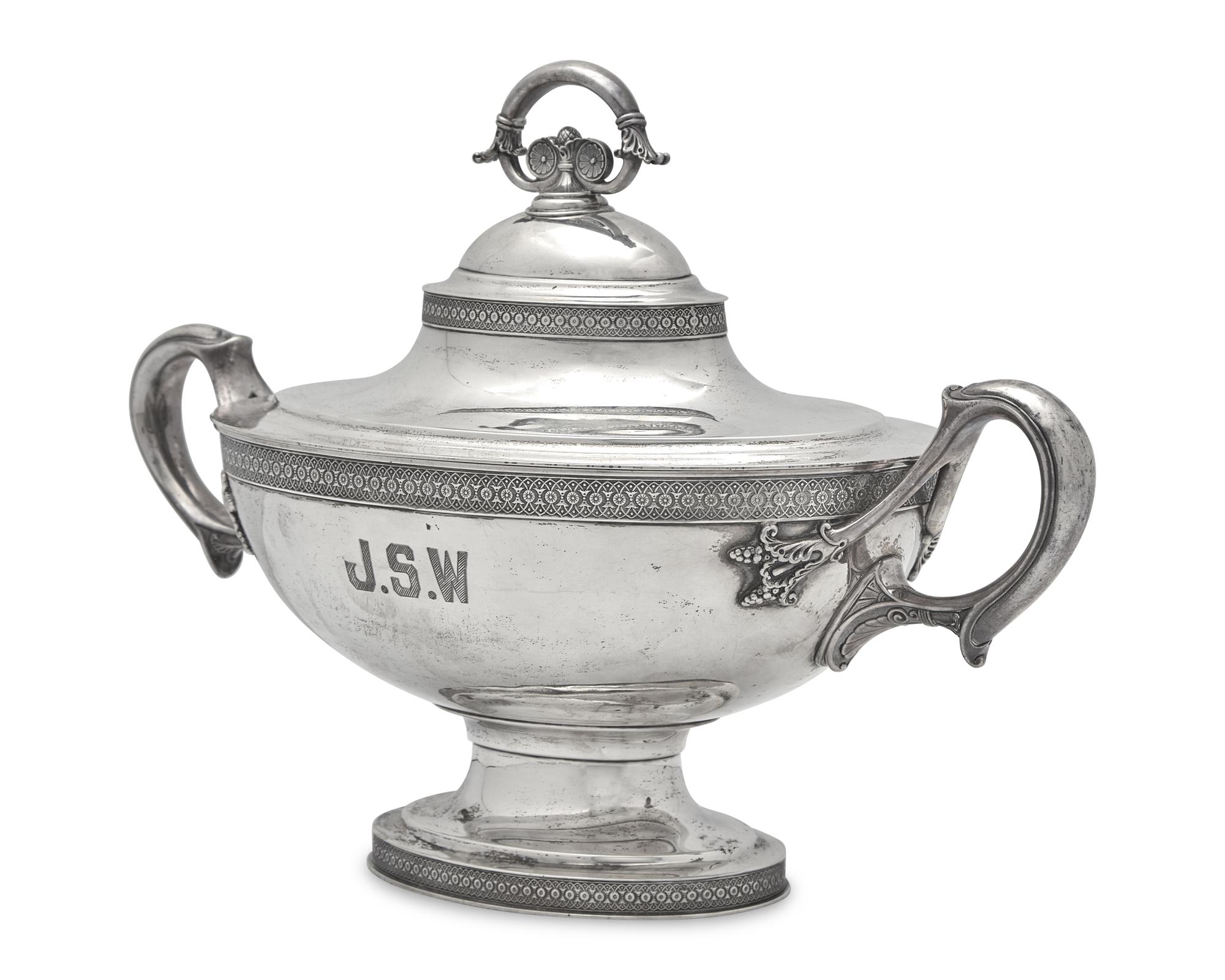 A Sterling Silver Covered Tureen, John C. Moore for Tiffany & Co., New York, NY, Circa 1870-1875