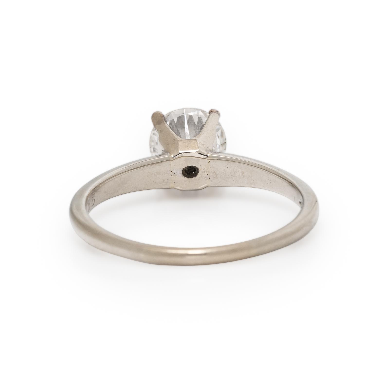 Diamond and White Gold Solitaire Ring