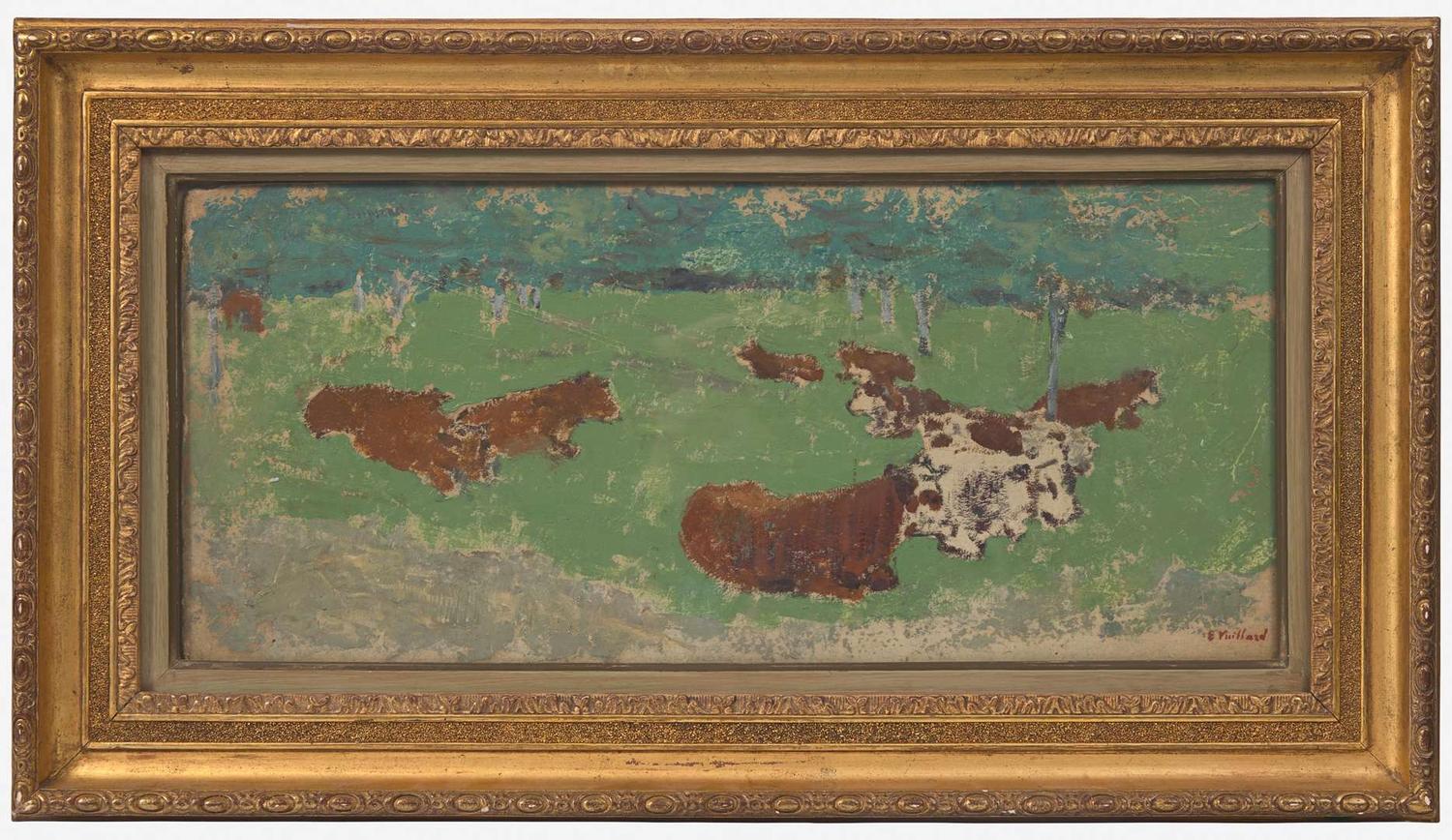 Troupeau de Vaches; with Study of a Landscape verso