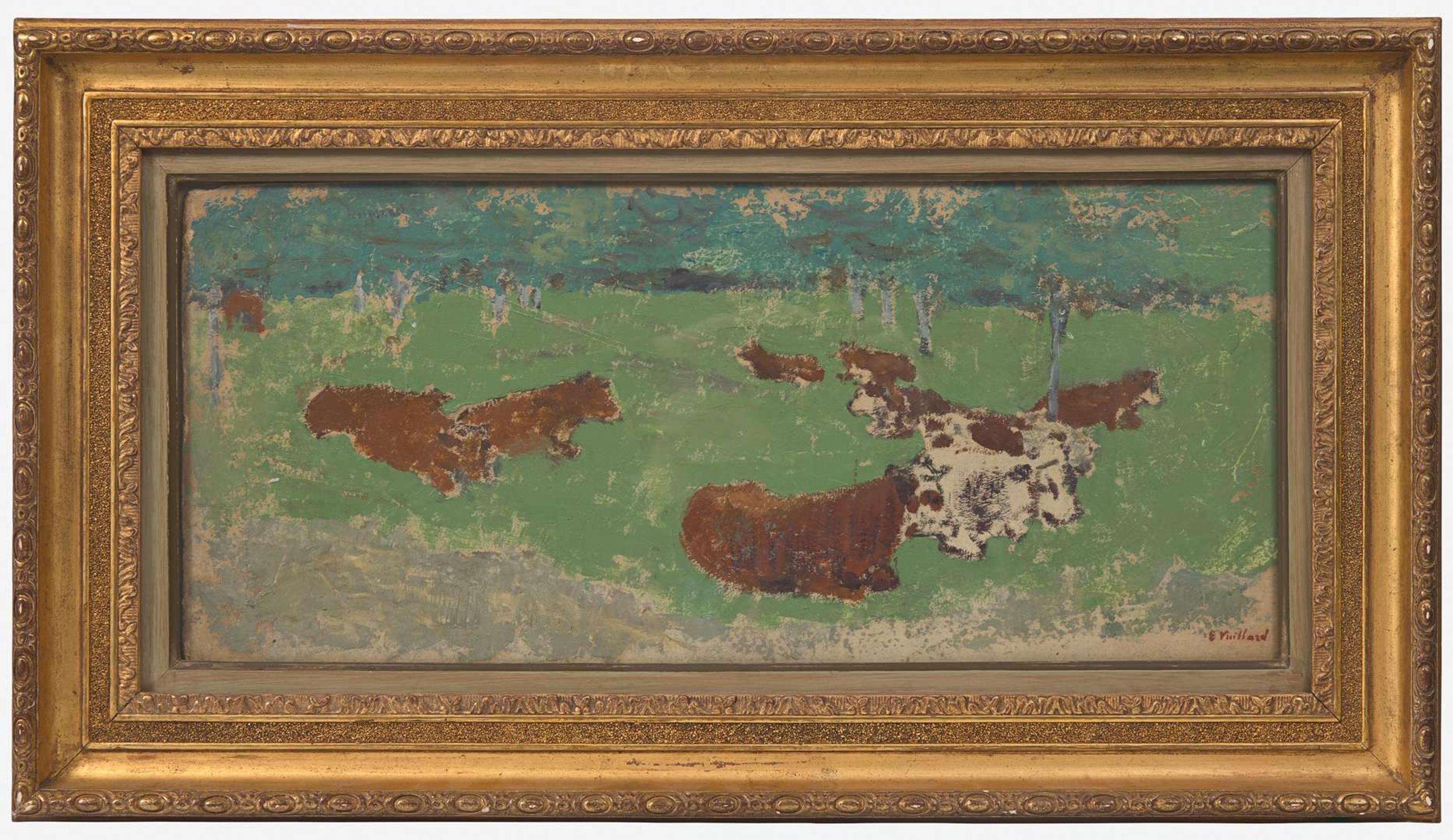 Troupeau de Vaches; with Study of a Landscape verso