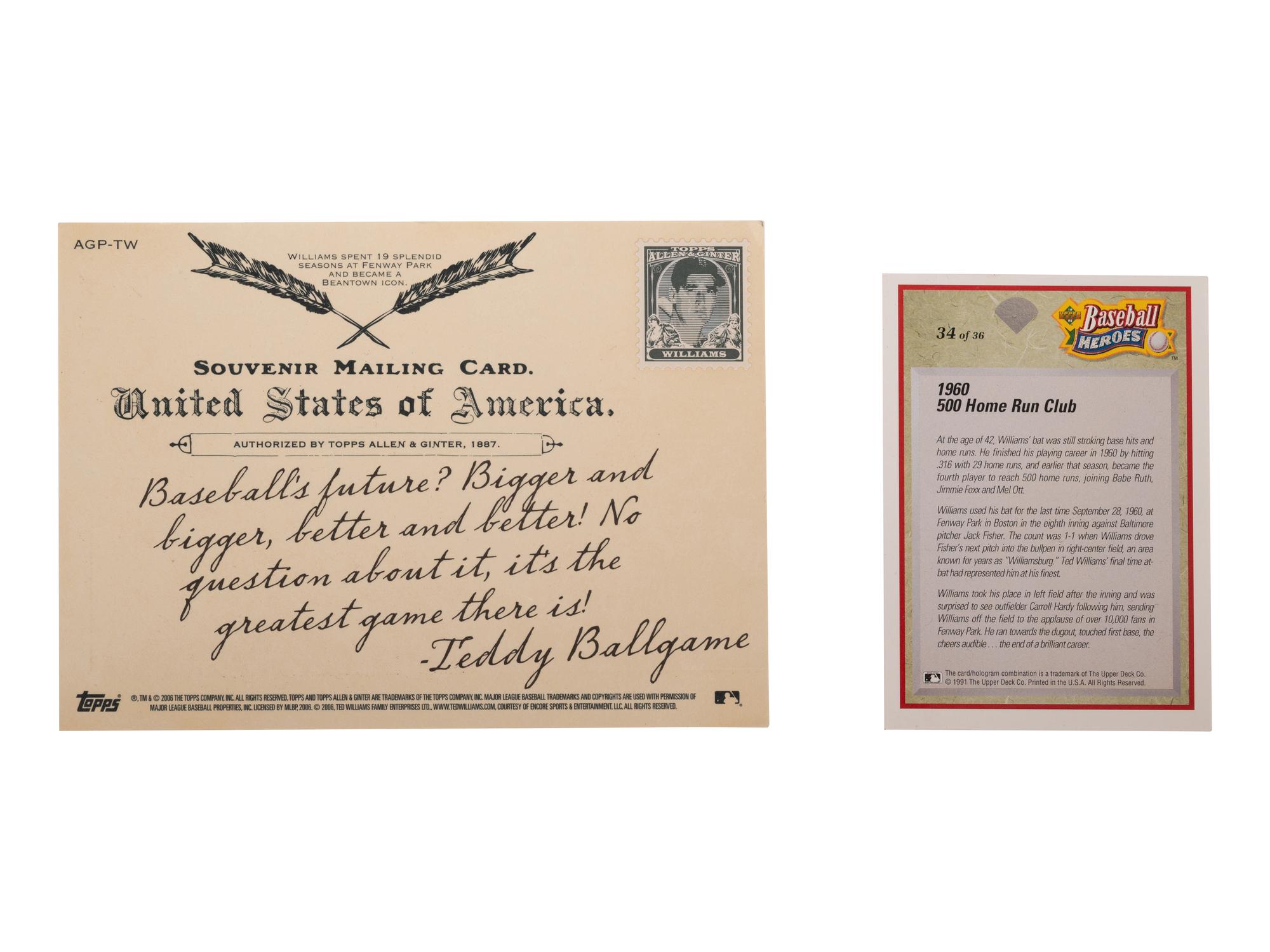A Ted Williams Signed Autograph Triple Crown Print (Beckett Authentication Services Letter),