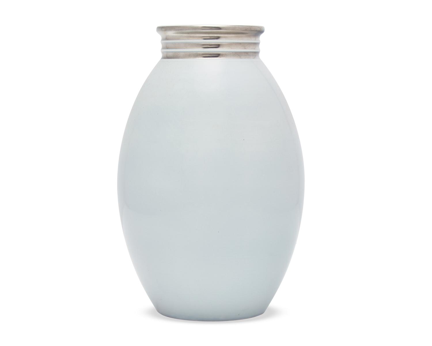 A Wedgwood Platinum and Gray-Glazed Vase