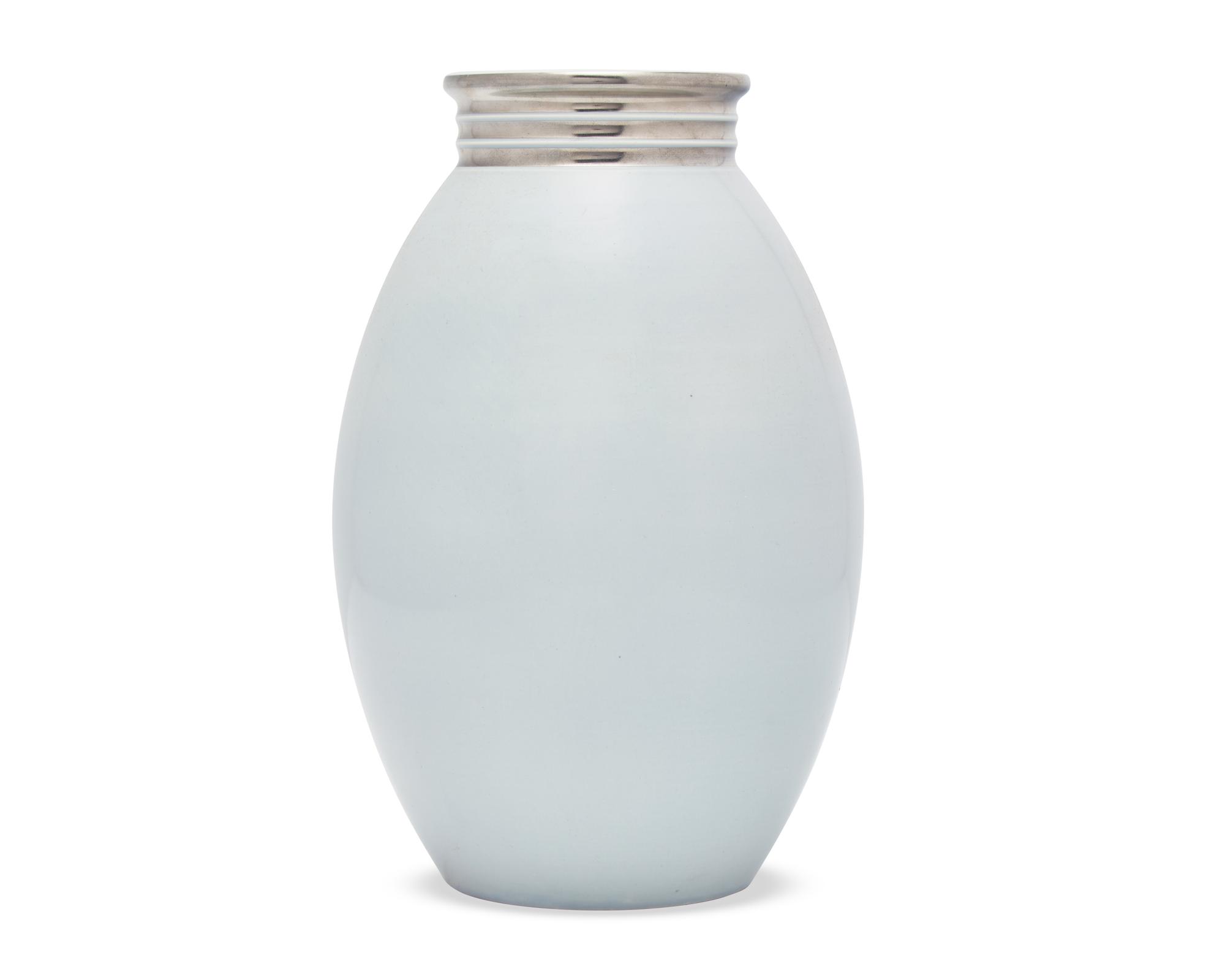 A Wedgwood Platinum and Gray-Glazed Vase