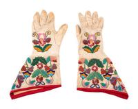 Santee Sioux Beaded Hide Gauntlets