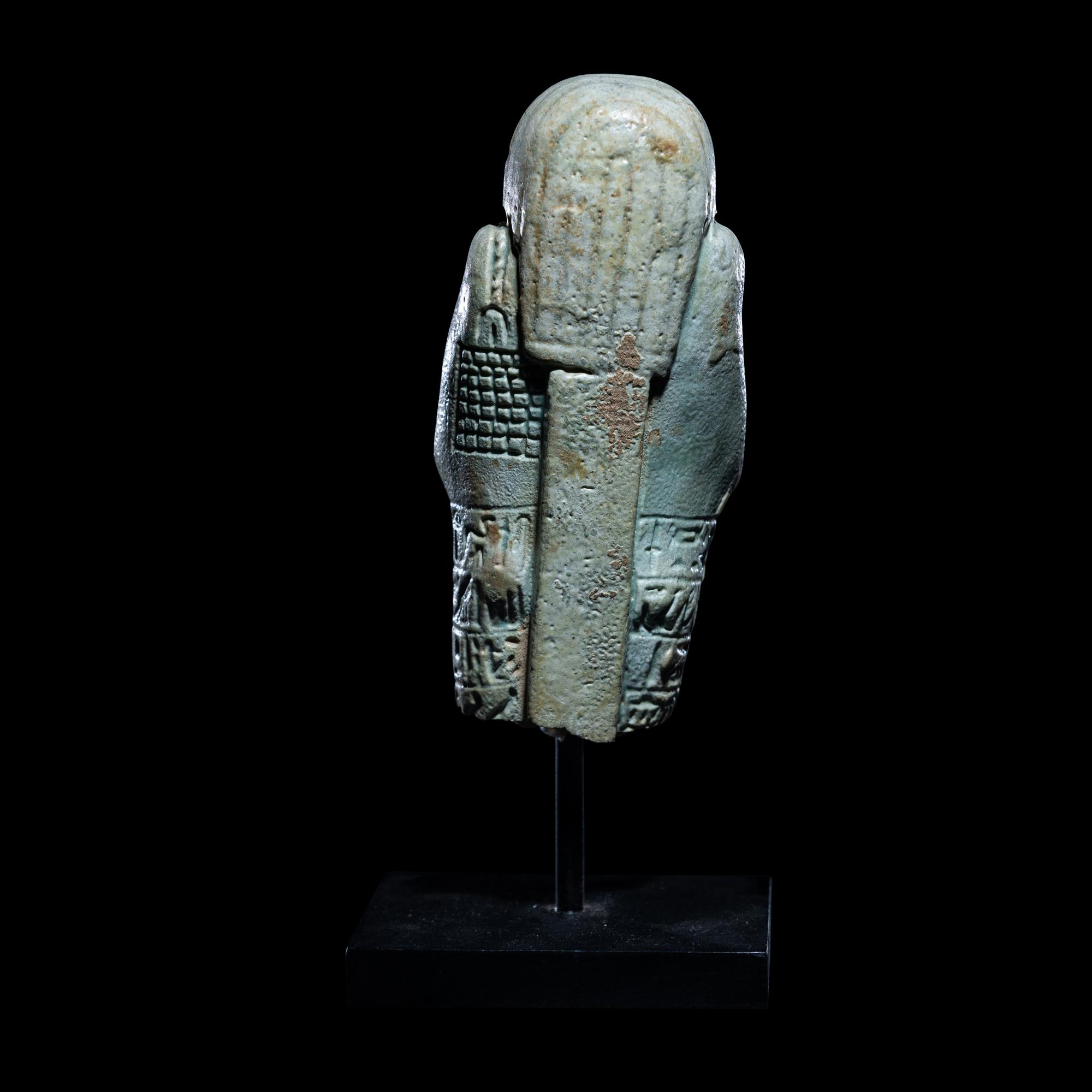 An Egyptian Faience Ushabti for Wah-Ib-Re-Sa-Neith
