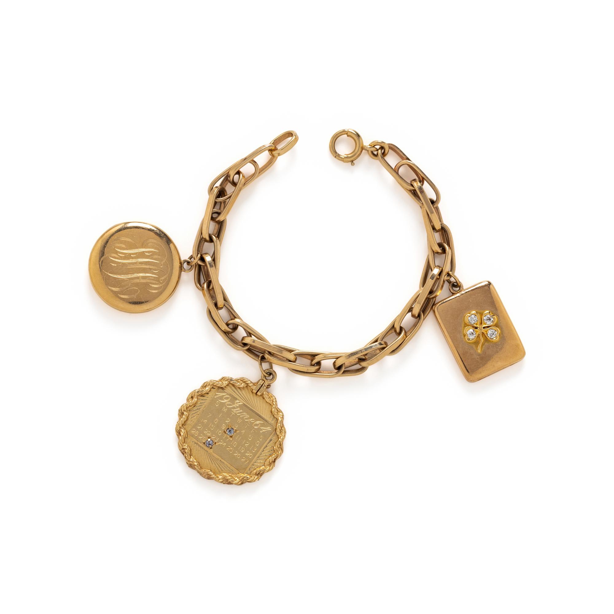 YELLOW GOLD CHARM BRACELET