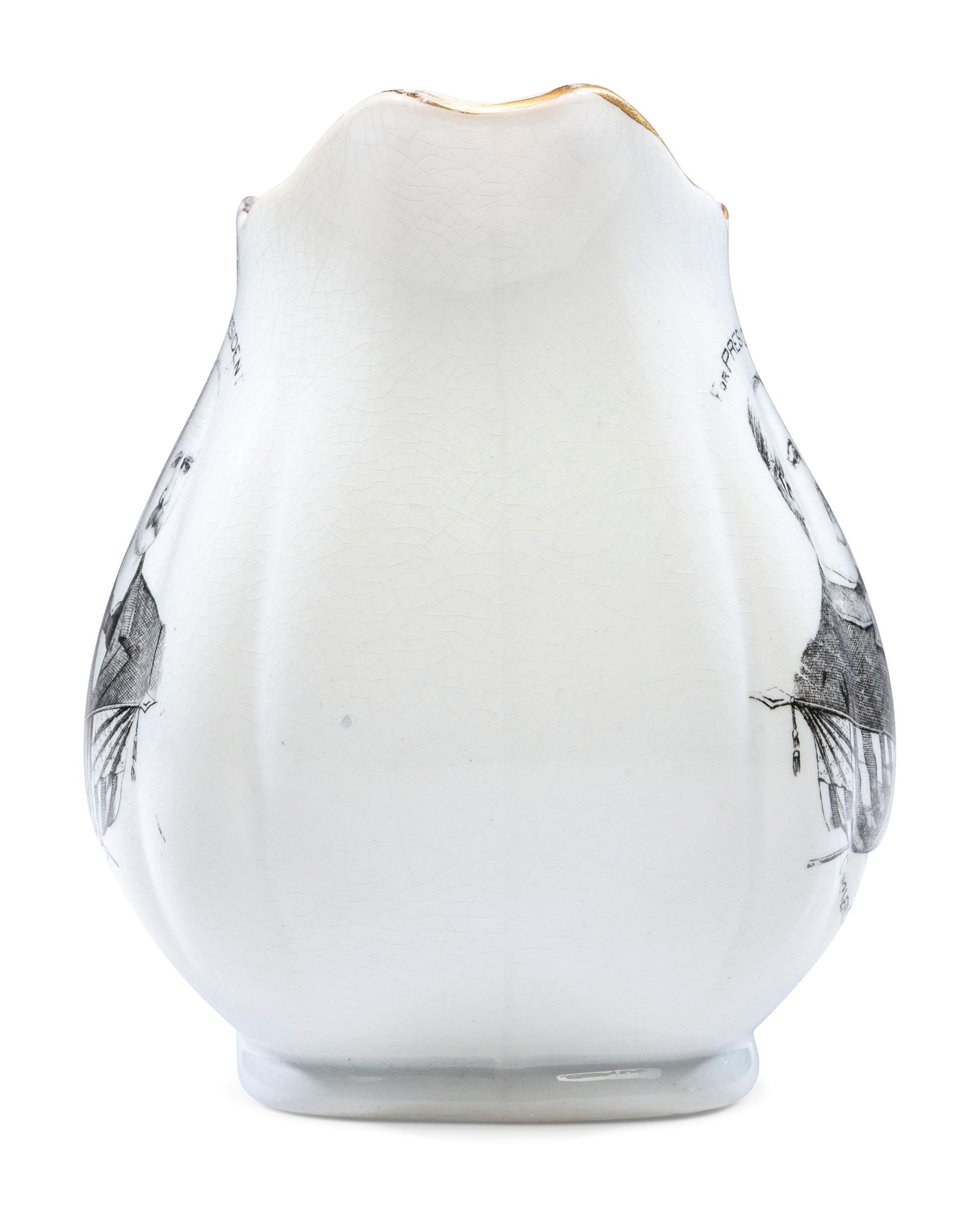 A 'Cleveland and Stevenson' Porcelain Jugate Campaign Pitcher
